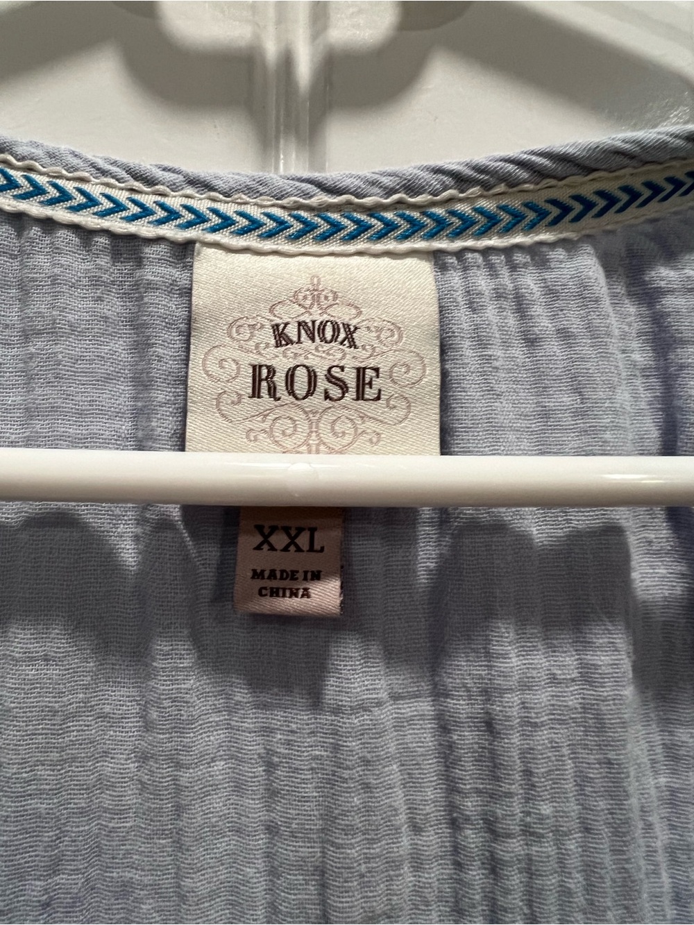 Knox Rose Pale Blue V-Neck Tiered Cotton Dress - Picture 2 of 2